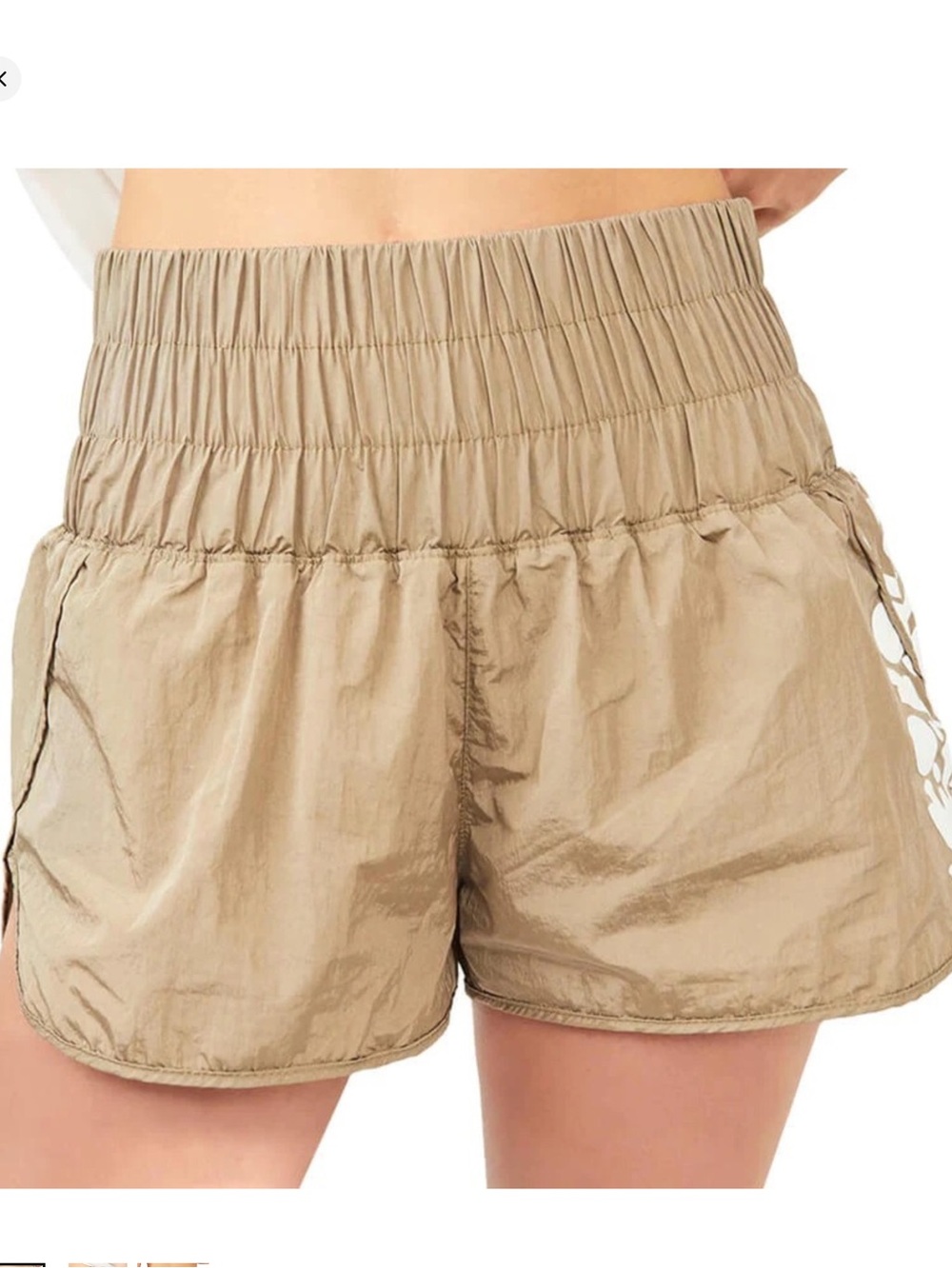 Free People FP Movement The Way Home Logo Shorts Brown Size M